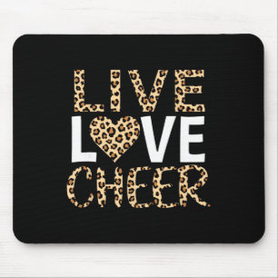 Live Love Cheerleading Leopard Print Mouse Pad