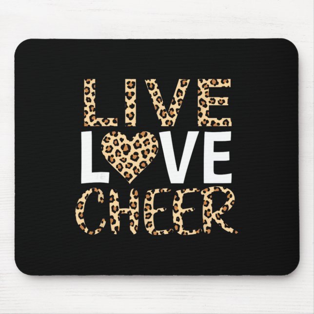 Live Love Cheerleading Leopard Print  Mouse Pad (Front)