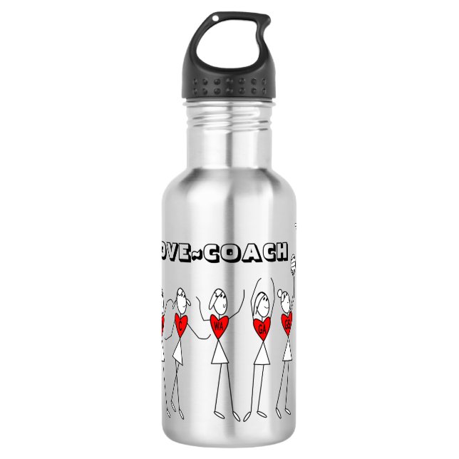 Live Love Coach Netball Positions Themed 532 Ml Water Bottle (Front)