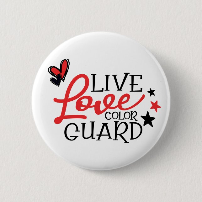 Live Love Colorguard 2 Inch Round Button (Front)