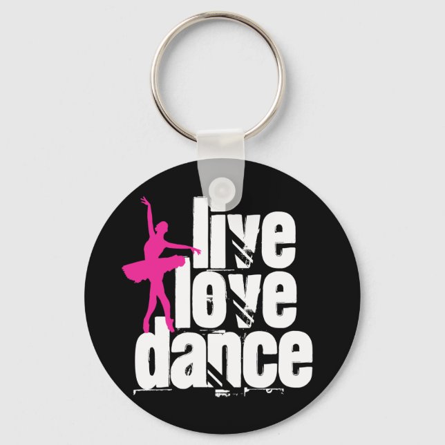 Live, Love, Dance Ballerina Keychain (Front)