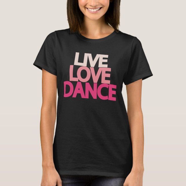 Live Love Dance Dark Brown Slim T-shirt (Front)