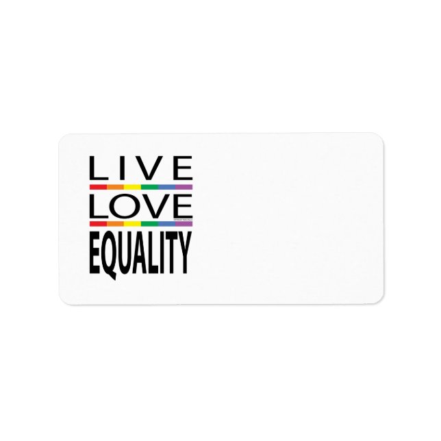 Live Love Equality Label (Front)