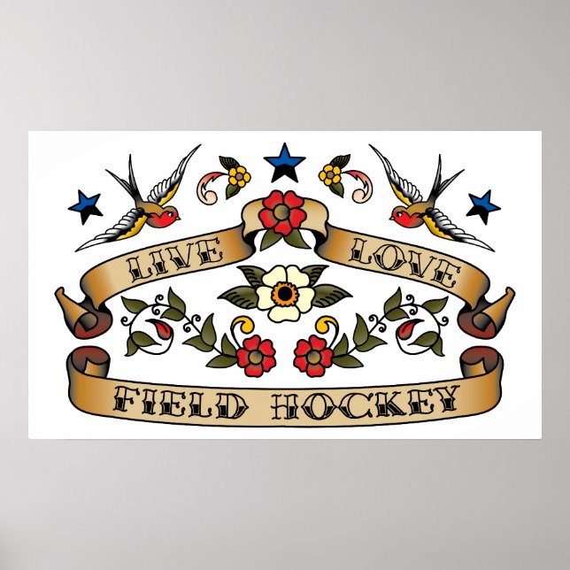 Live Love Field Hockey Poster (Front)