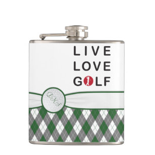 Live love golf hip flask. flask