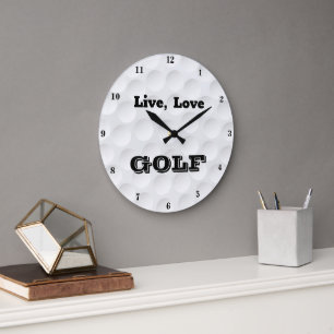 Live, Love GOLF Large Clock