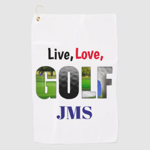Live Love Golf Monogram Golf Towel