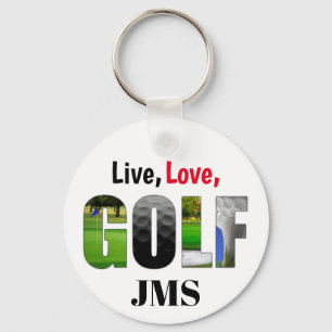 Live Love Golf Monogram Keychain
