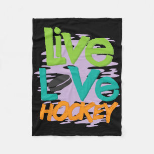 Live Love Hockey  Fleece Blanket