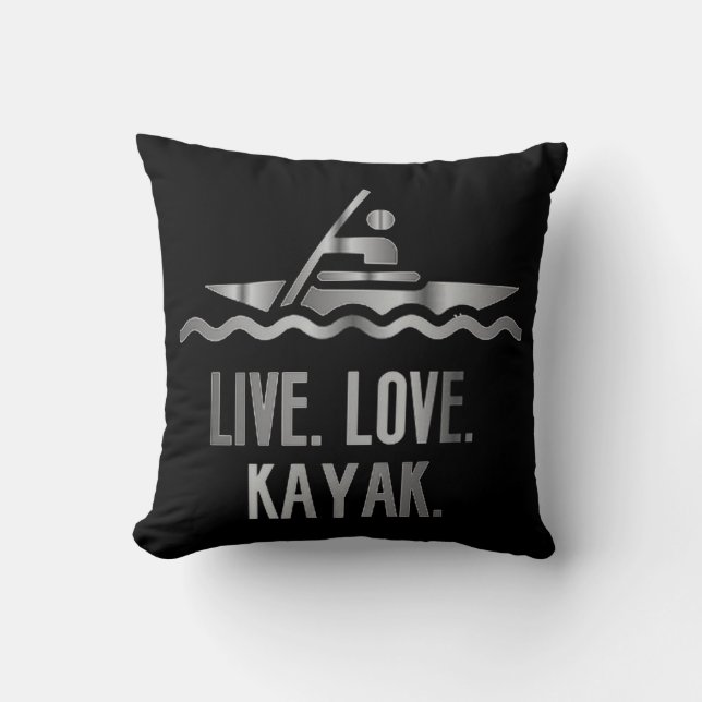 Live love kayak throw pillow (Front)