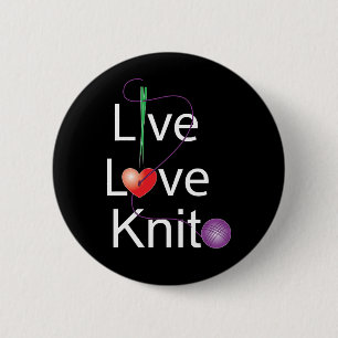 Live Love Knit 2 Inch Round Button
