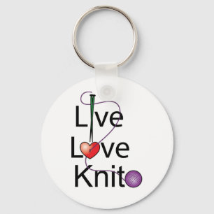 Live Love Knit Keychain