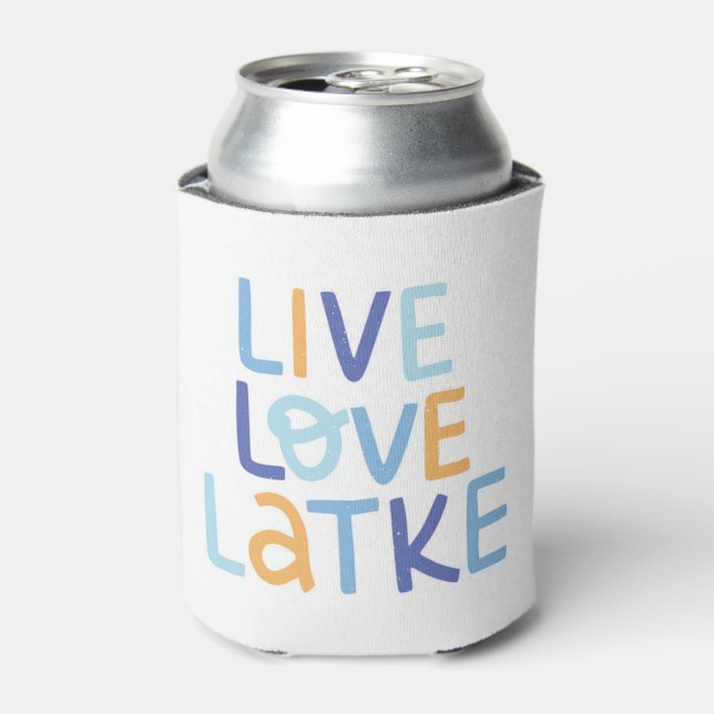 Live Love Latke Hanukkah Design Can Cooler (Can Front)