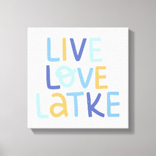 Live Love Latke Hanukkah Design Canvas Print