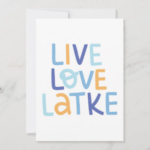Live Love Latke Hanukkah Design Card