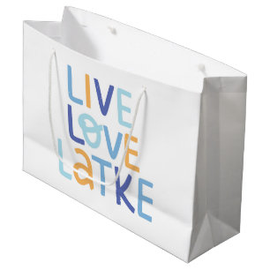 Live Love Latke Hanukkah Design Large Gift Bag