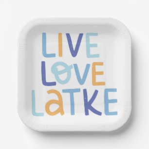 Live Love Latke Hanukkah Design Paper Plate