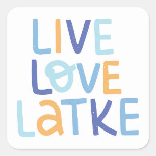 Live Love Latke Hanukkah Design Square Sticker