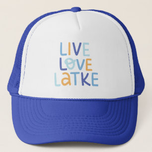 Live Love Latke Hanukkah Design Trucker Hat