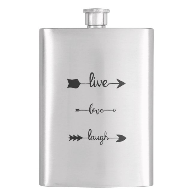 Live Love Laugh Arrows Hip Flask (Front)