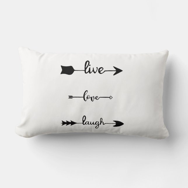 Live Love Laugh Arrows Lumbar Pillow (Front)