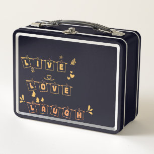Live Love Laugh Cute Notedry Metal Lunchbox