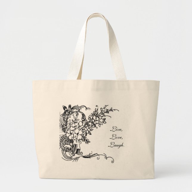 Live Love Laugh Large Tote Bag (Front)