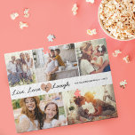 Live Love & Laugh Modern Family Photo Collage Jigsaw Puzzle<br><div class="desc">A memorable and personalized family jigsaw puzzle to display and cherish your special family memories. Our design features a simple multiple photo collage design with a 5 photo design layout. Live,  Love & Laugh is designed in a brush script font. Personalize with your family's name.</div>
