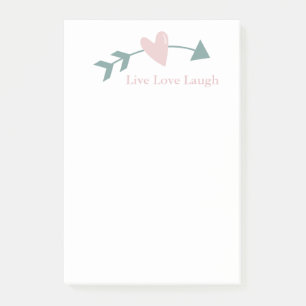 Live Love Laugh Post-It Notes With Heart And Arrow