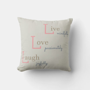 Live Love Laugh Throw Pillow