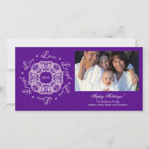 Live Love Laugh Vintage Ornament Holiday PhotoCard