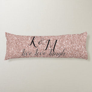 Live Love Laugh with Couple's Initials Body Pillow