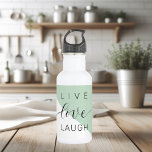 Live Love Laught Positive Motivation Mint Quote 532 Ml Water Bottle<br><div class="desc">Live Love Laught Positive Motivation Mint Quote</div>
