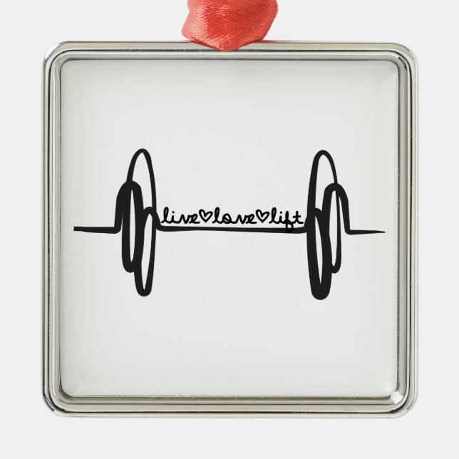Live Love Lift Bar Black Metal Ornament (Front)