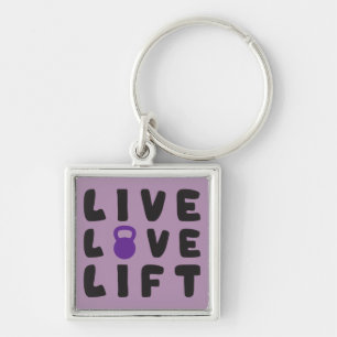 Live, Love, Lift Fitness Gym Keychain