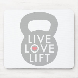 Live Love Lift Kettlebell Mouse Pad