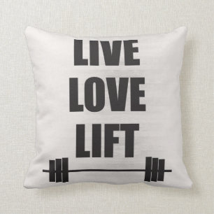 Live, Love, Lift Throw Pillow