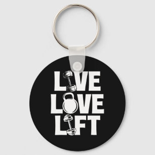 Live Love Lift - Workout Gym Weightlifting Bodybui Keychain
