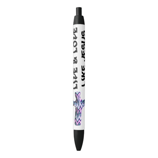 LIVE & LOVE LIKE JESUS w/ cross Black Ink Pen (Front Vertical)