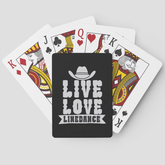 Live Love Linedance Playing Cards (Back)