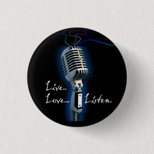 Live Love Listen - minibutton 1 Inch Round Button
