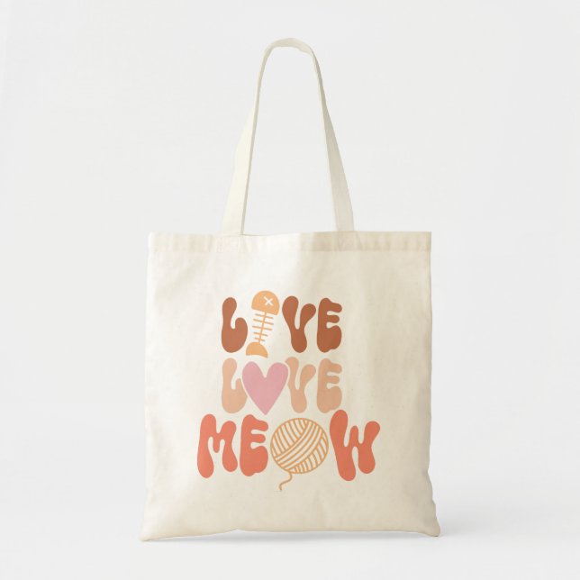 Live Love Meow Tote Bag (Front)