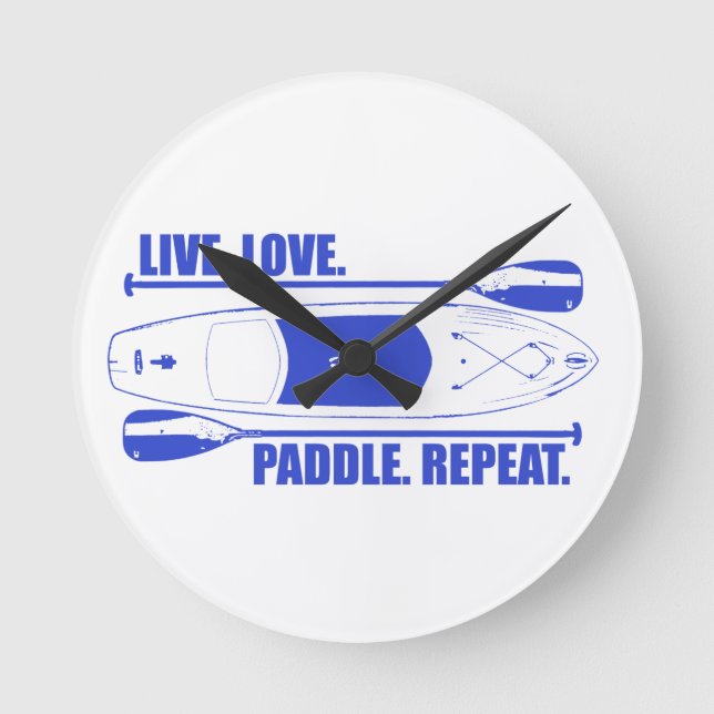Live Love Paddle Repeat Round Clock (Front)