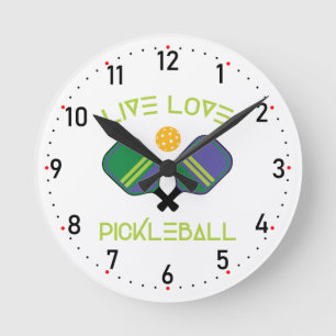 😍 Live, love , pickleball with numbers Round Clock