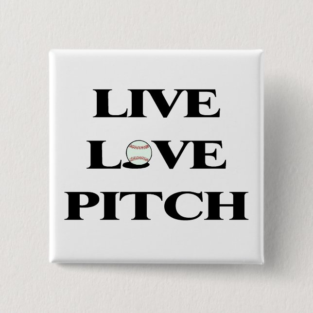 Live Love Pitch 2 Inch Square Button (Front)