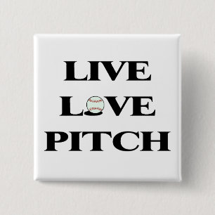 Live Love Pitch 2 Inch Square Button