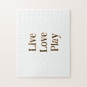Live love play black orange sports player modern q jigsaw puzzle