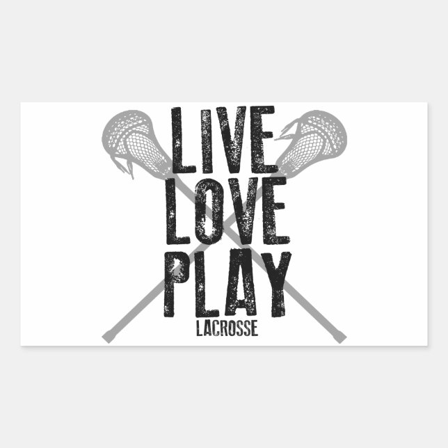 Live, Love, Play Lacrosse Sticker (Front)
