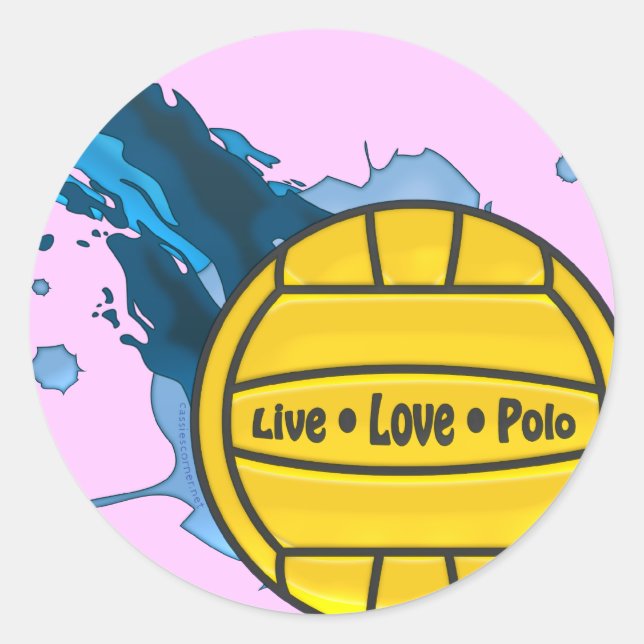 Live Love Polo - Water Polo Stickers (Front)