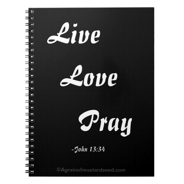 Live Love Pray Christian Notebook (Front)